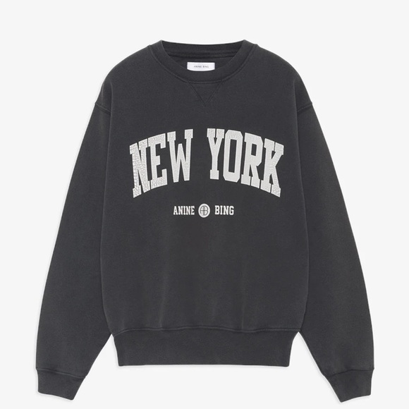 Anine Bing Sweaters - Anine Bing New York Ramona Grey Sweatshirt